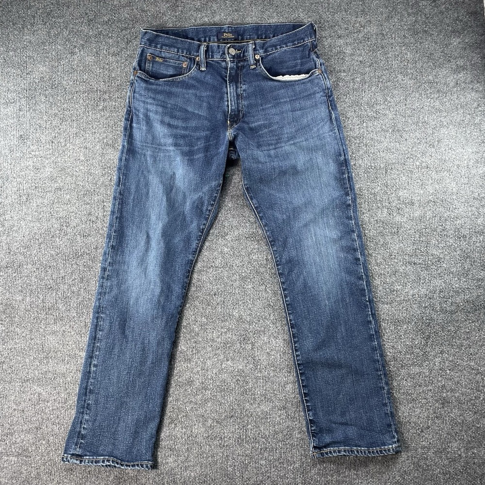 Polo Ralph Lauren Jeans Mens 32x30 Blue Hampton Relaxed Straight Denim Pants